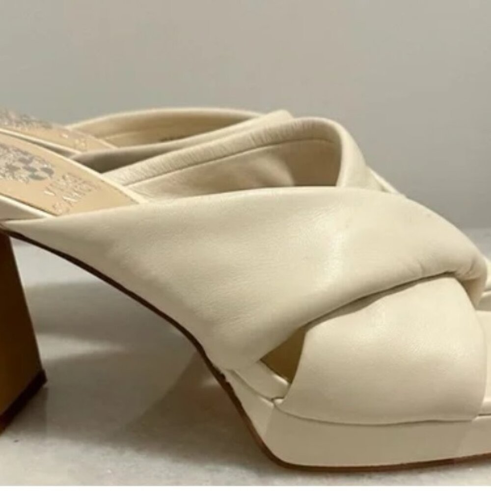 New Vince Camuto Women's Elmindi Platform Sandals Heeled Sz 6 Cream no box